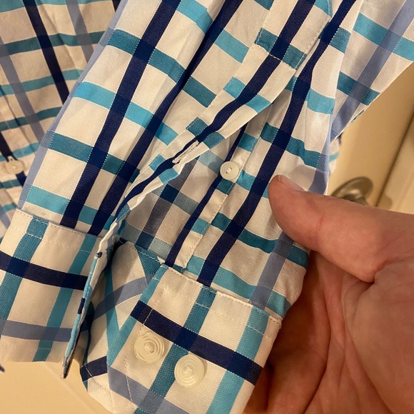 2X - ROUNDTREE and Yorke Casuals - Blue Plaid - XXL NWOT - Picture 3 of 7